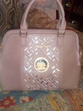 Taupe Betty Boop Purse Rhinestones